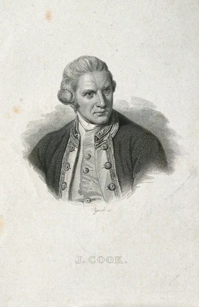 James Cook. Line engraving by F. Pigeot after Sir N. Dance-Holland, 1776