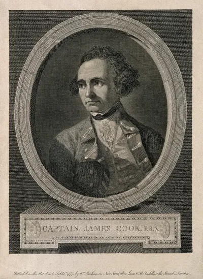 James Cook. Line engraving by J. Basire, 1777, after W. Hodges