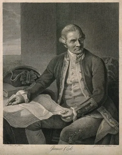 James Cook. Line engraving by J. F. Bolt, 1788, after Sir N. Dance-Holland, 1776