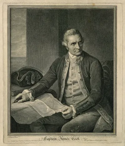 James Cook. Line engraving by J. K. Sherwin, 1784, after Sir N. Dance-Holland, 1776