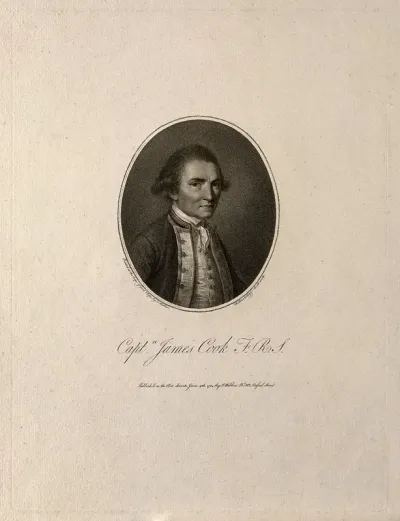 James Cook. Stipple engraving by F. Bartolozzi after J. Webber, 1784