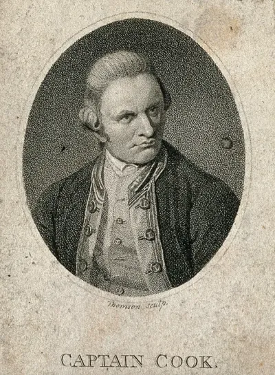 James Cook. Stipple engraving by J. Thomson, 1794, after Sir N. Dance-Holland, 1776