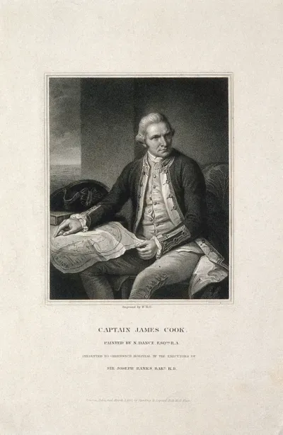 James Cook. Stipple engraving by W. Holl after Sir N. Dance-Holland, 1776