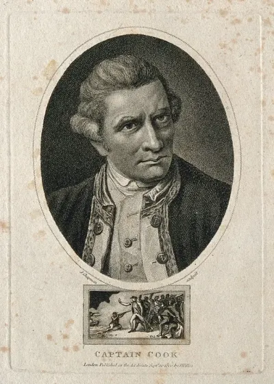 James Cook. Stipple engraving by W. Ridley, 1803, after Sir N. Dance-Holland, 1776
