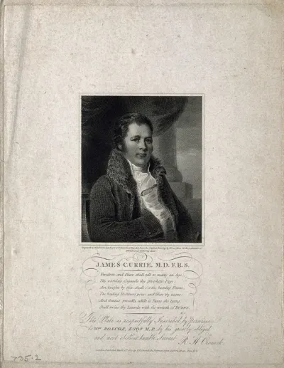James Currie. Stipple engraving by R. H. Cromek, 1807, after H. Hone