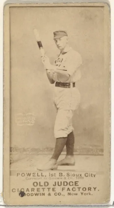 James Edwin "Jim" Powell, Manager and 1st Base, Sioux City Corn Huskers, from the Old Judge series (N172) for Old Judge Cigarettes