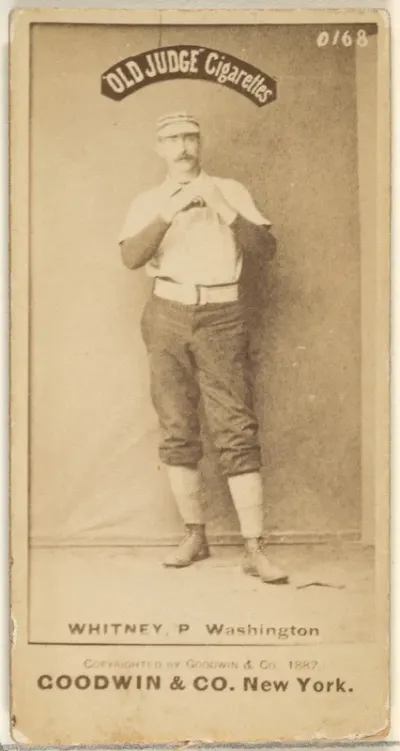 James Evans "Grasshopper Jim" Whitney, Pitcher, Washington Nationals, from the Old Judge series (N172) for Old Judge Cigarettes