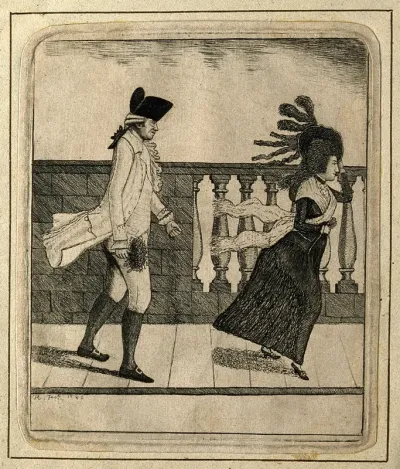 James Graham: addressing a lady walking on the High Bridge, Edinburgh