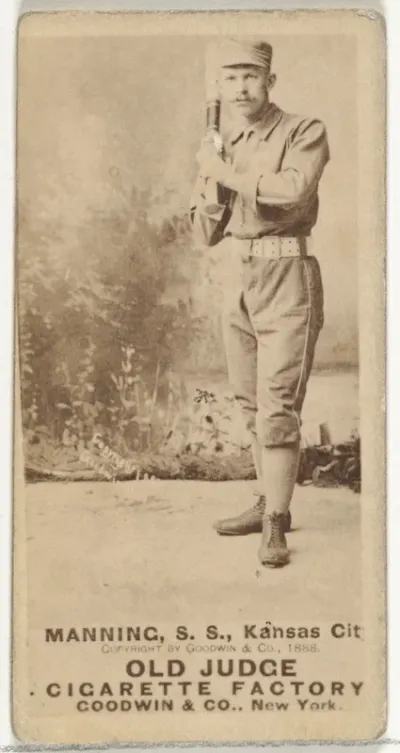 James H. "Jim" Manning, Shortstop, Kansas City Cowboys, from the Old Judge series (N172) for Old Judge Cigarettes