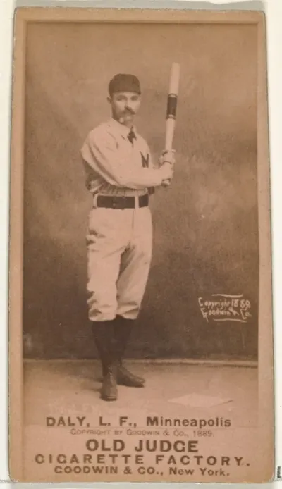James J. "Sun" Daly, Left Field, Minneapolis, from the Old Judge series (N172) for Old Judge Cigarettes