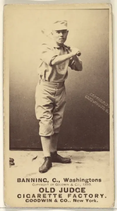 James "Jim" M. Banning, Catcher, Washington Nationals, from the Old Judge series (N172) for Old Judge Cigarettes