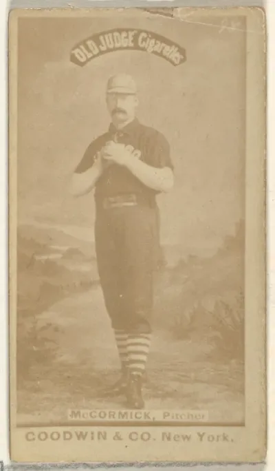 James "Jim" McCormick, Pitcher, Pittsburgh Alleghenys, from the Old Judge series (N172) for Old Judge Cigarettes