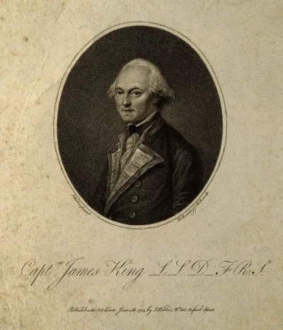 James King. Stipple engraving by F. Bartolozzi, 1784, after J. Webber
