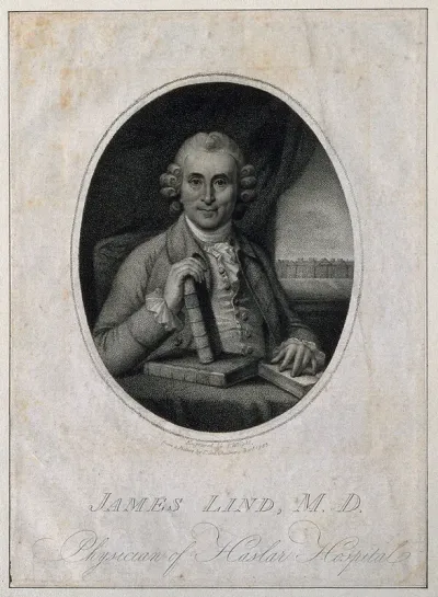 James Lind. Stipple engraving by J. Wright after Sir G. Chalmers, 1783