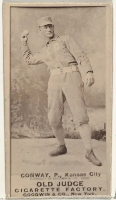 James P. "Jim" Conway, Pitcher, Kansas City Cowboys, from the Old Judge series (N172) for Old Judge Cigarettes
