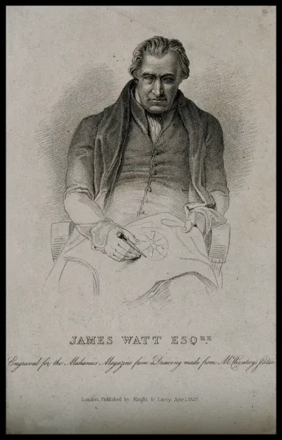 James Watt. Stipple engraving, 1827, after Sir F. Chantrey