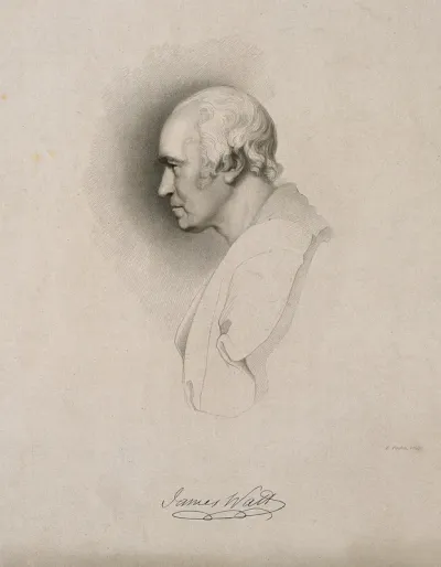 James Watt. Stipple engraving by E. Finden after Sir F. Chantrey, 1832