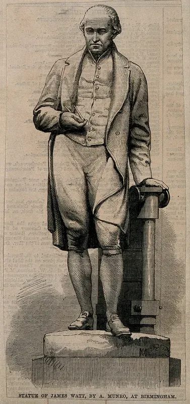 James Watt. Wood engraving by [M. W.] after A. Munro