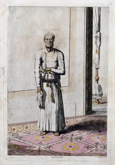 Jammadar, or head servant-in-waiting to either Europeans or Indians, Calcutta, West Bengal