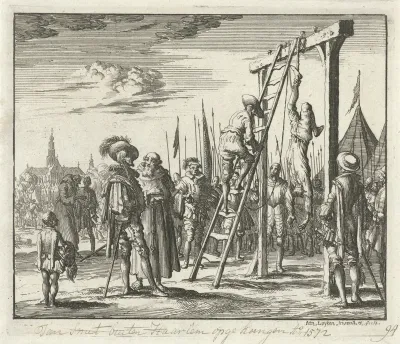 Jan Smit te Haarlem aan één been opgehangen, 1572