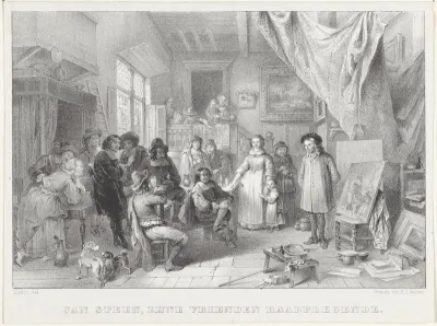 Jan Steen, zijne vrienden raadplegende