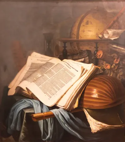 Jan Vermeulen, vanitas with book and lute