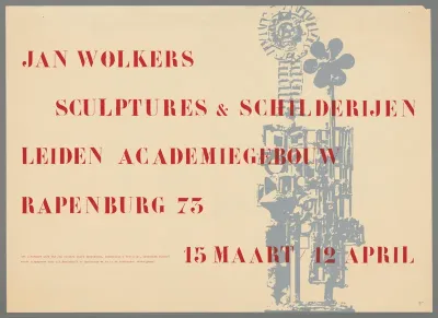 Jan Wolkers. sculptures en schilderijen. Leiden academie gebouw Rapenburg 73. 15 maart - 12 april