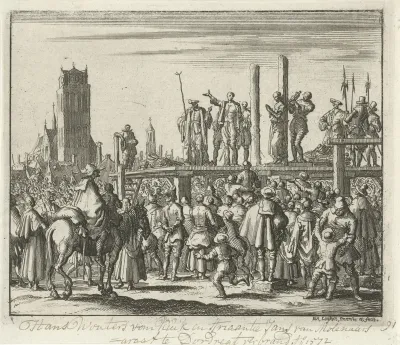Jan Woutersz. van Kuyk en Adriaanken Jans te Dordrecht verbrand, 1572