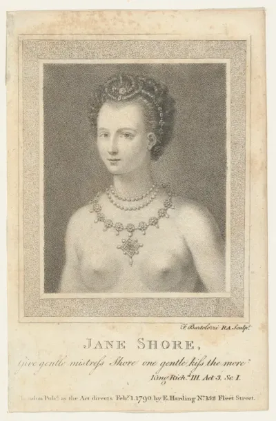 Jane Shore: "Give gentle mistress Shore one gentle kiss the more (Shakespeare, Richard III, Act 3, scene 1)
