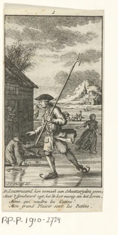 Januari: schaatser op het ijs