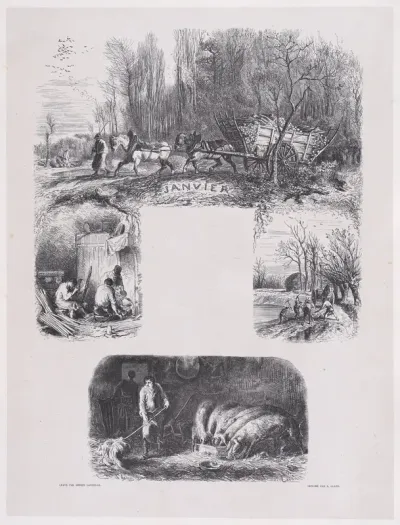 January, from "Album of Rustic Subjects"