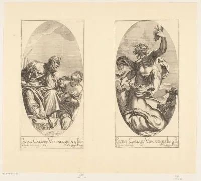 Janus en Juno / Neptunus op zijn wagen