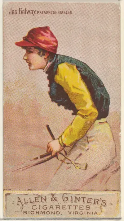 Jas. Galway, Preakness Stables, from the Racing Colors of the World series (N22b) for Allen & Ginter Cigarettes