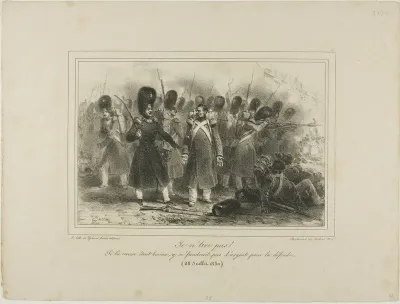 Je n'tire pas! Si la cause était bonne, y n'faudrait pas d'argent pour la défendre. 28 Juillet 1830