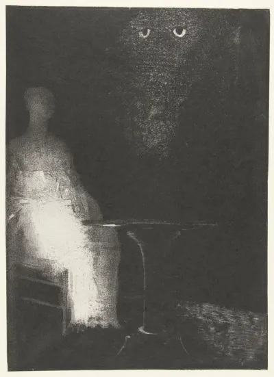 Je vis dessus le contour vapoureux d'une forme humaine