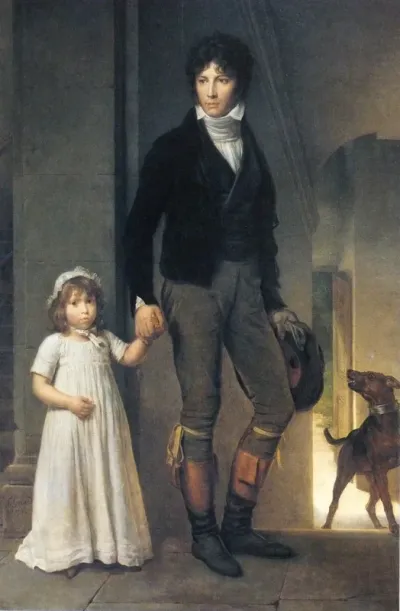 Jean-Baptist Isabey, Miniaturist, with his Daughter