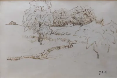 Jean-François Millet Arbres et bosquets aux environs de Vichy GRA J 5044