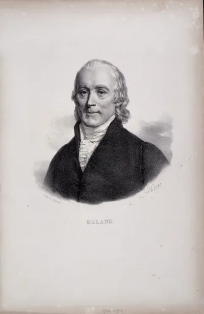 Jean-Marie Roland de la Platière (1734-1793) Lithograph by Henri-Joseph Hesse