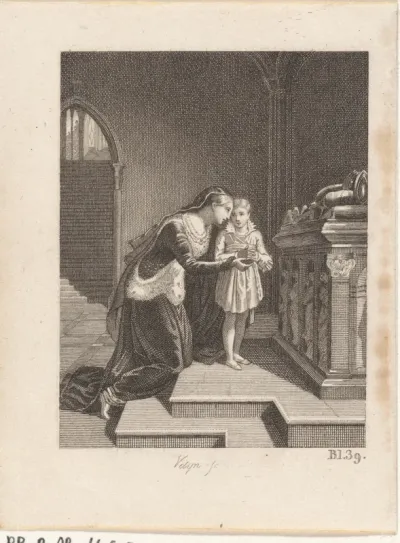 Jeanne d'Albret met het kind Henry de Bourbon
