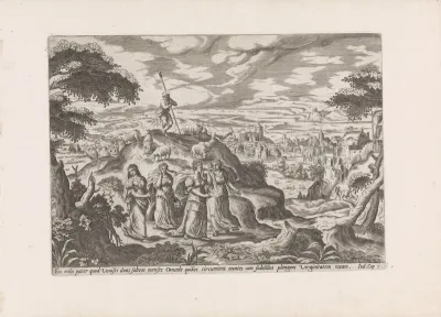 Jefta's dochter treurt met haar vriendinnen in de bergen