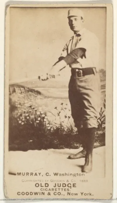 Jeremiah J. "Miah" Murray, Catcher, Washington Nationals, from the Old Judge series (N172) for Old Judge Cigarettes
