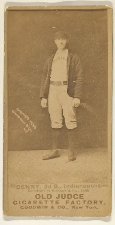 Jerry Denny, 3rd Base, Indianapolis, from the Old Judge series (N172) for Old Judge Cigarettes