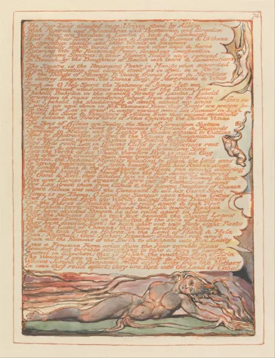 Jerusalem, Plate 74, The Four Zoa's Clouded Rage
