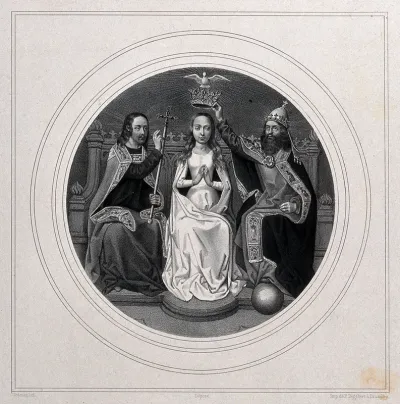 Jesus and God crowning Saint Ursula