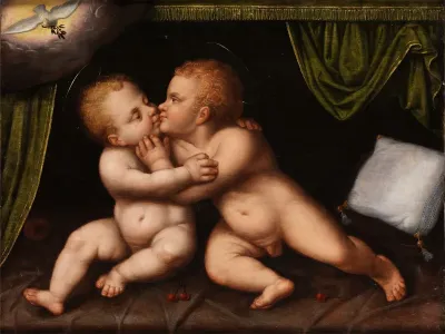 Jesus and Saint John as infants embracing