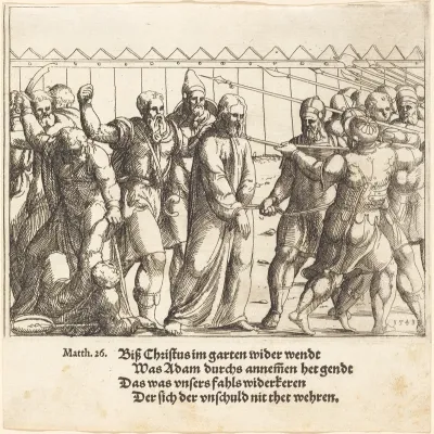 Jesus Being Led to Caiaphas
