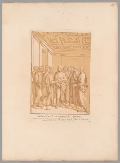 Jesus Christ au milieu des Apôtres (Jesus Among the Apostles), from Recueil d'estampes d'après les plus beaux tableaux et d'après les plus beaux desseins qui sont en France (Cabinet Crozat)