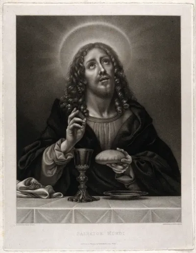 Jesus Christ. Stipple engraving by A. Cardon, 1811, after C. Dolci