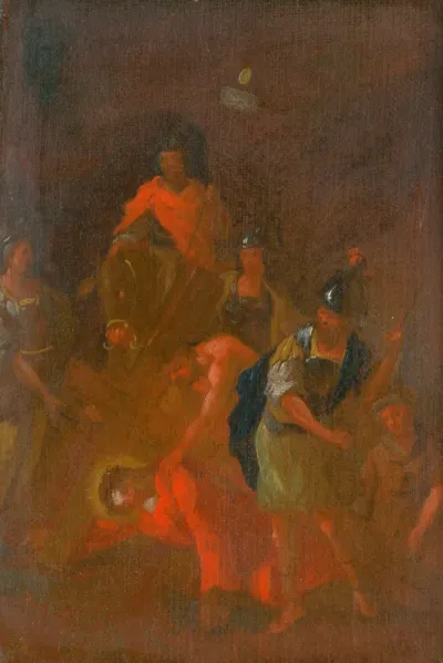 Jesus Falls the Second Time. Study for Stations of the Cross VII.