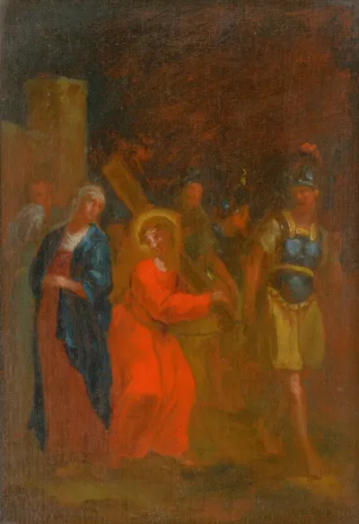 Jesus Meets His Mother. Study for the Stations of the Cross IV.